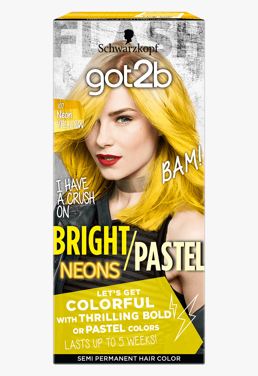 Got2b Color Com Bright Pastel Neons 107 Neon Yellow - Got2b Hair Dye 5 Weeks Neon, Transparent Clipart