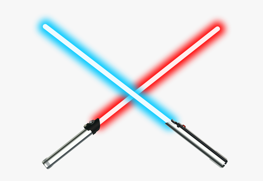 Red And Blue Lightsabers, Transparent Clipart