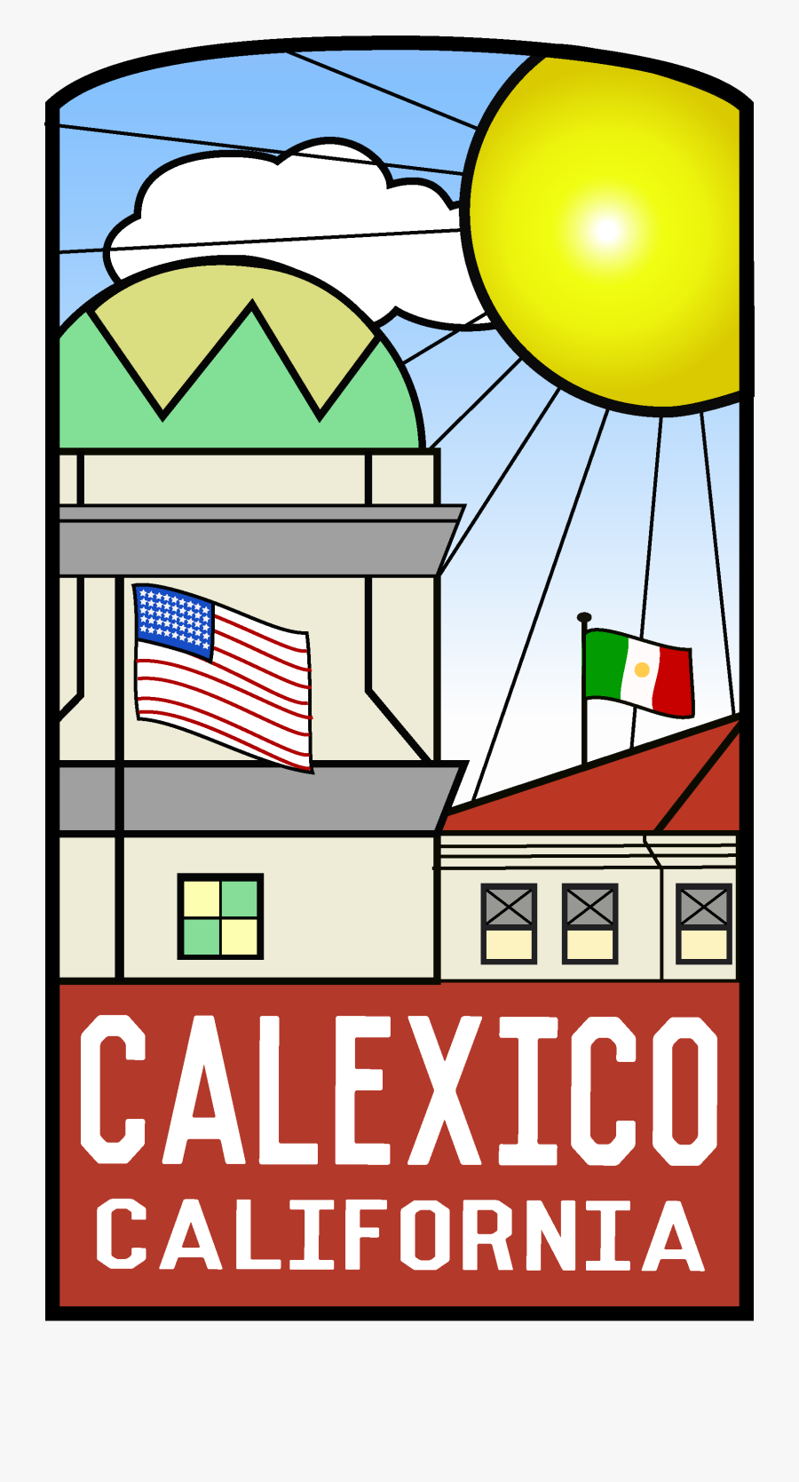 Clip Black And White Library Adobe Clipart Desert House - City Of Calexico Logo Png, Transparent Clipart