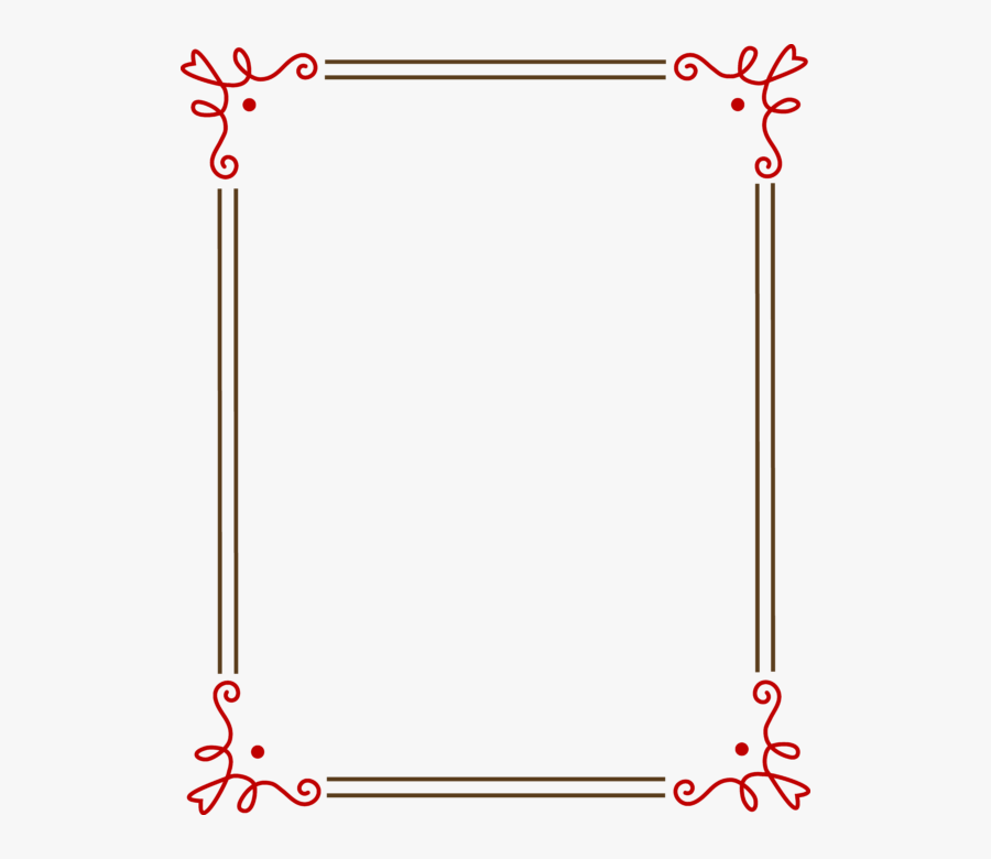 Frame Brown Red Clip - Simple Frames And Borders, Transparent Clipart