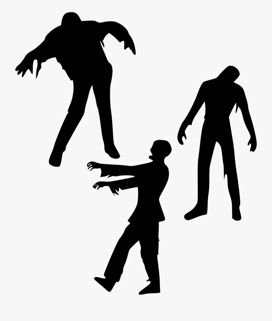 Walking Dead Zombie Silhouette, Transparent Clipart