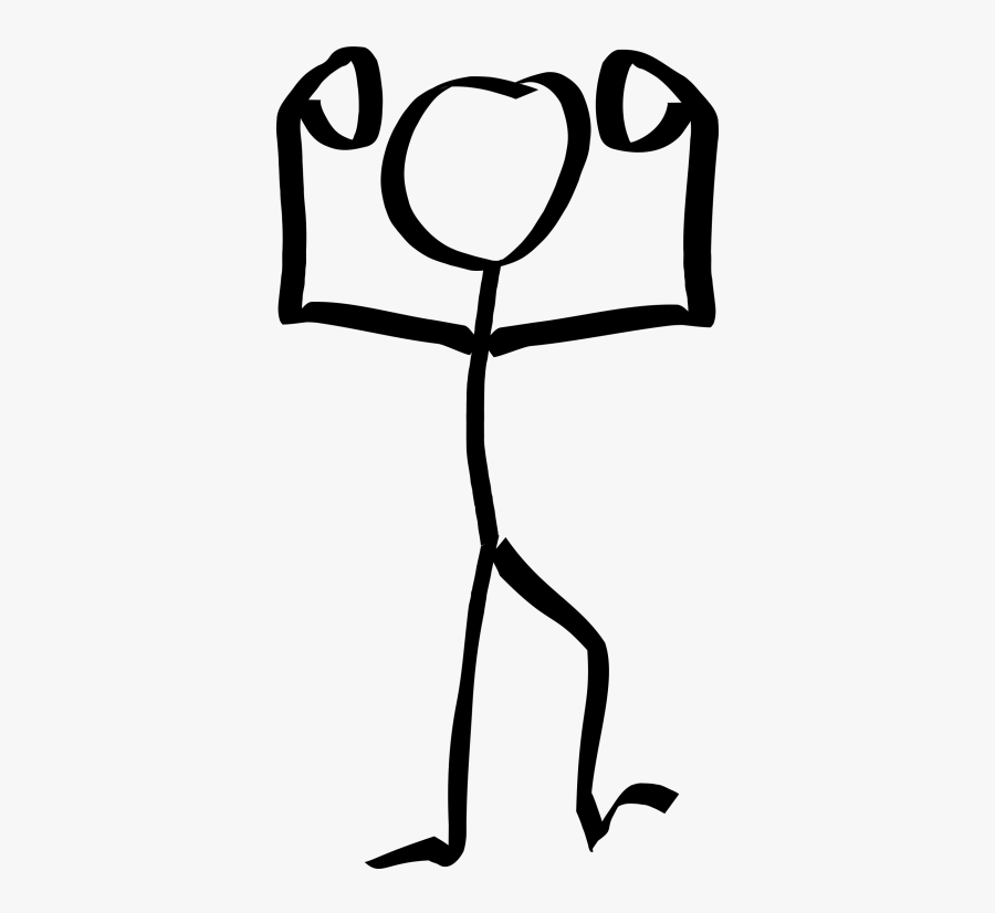 Flex Clipart - Stick Figure No Muscle, Transparent Clipart