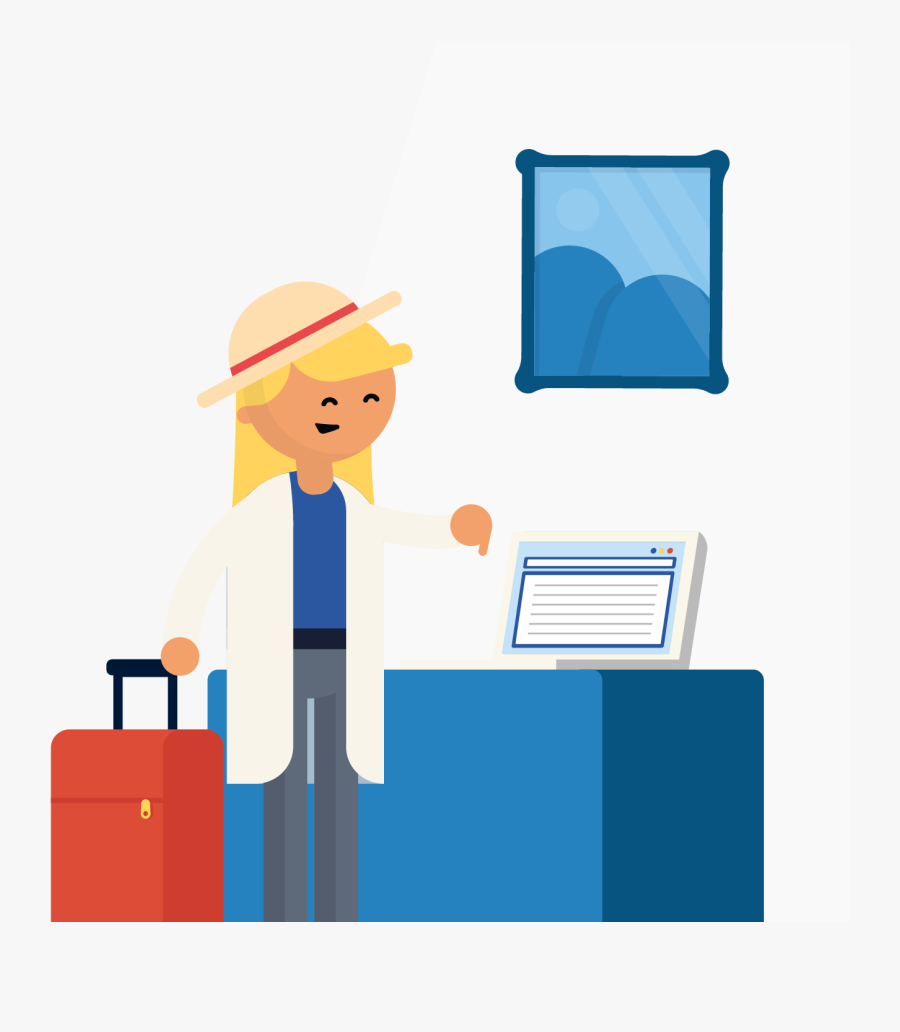 Person Typing In Travel Insurance Information On Laptop - Cartoon, Transparent Clipart
