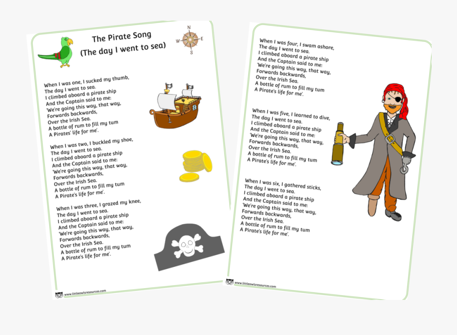 The Pirate Song Words, Transparent Clipart