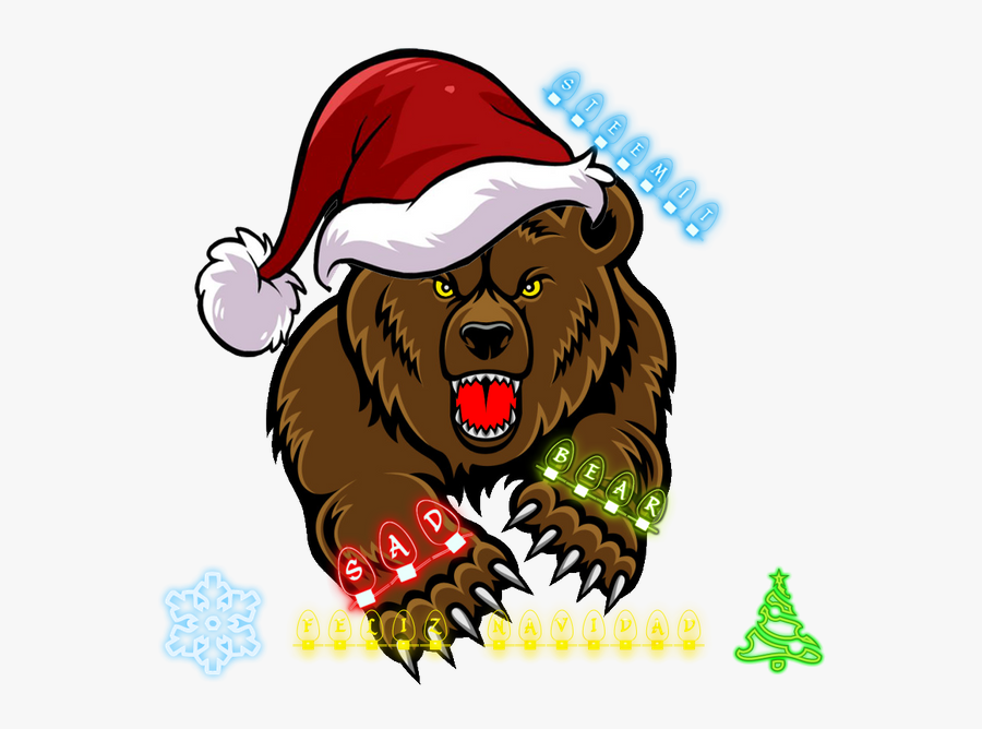 Logosadbearnavidadesp2 - Grizzly Bear Art Png, Transparent Clipart
