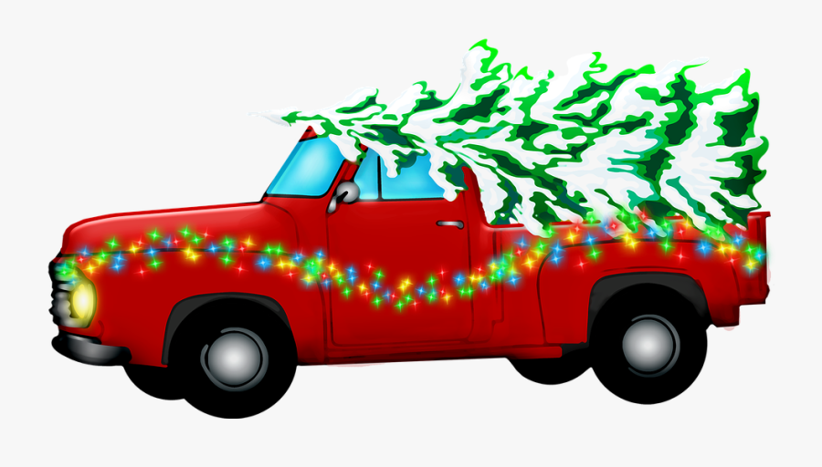 Christmas Retro Car, Santa Claus, Gifts, Christmas - Car Christmas Art Png, Transparent Clipart