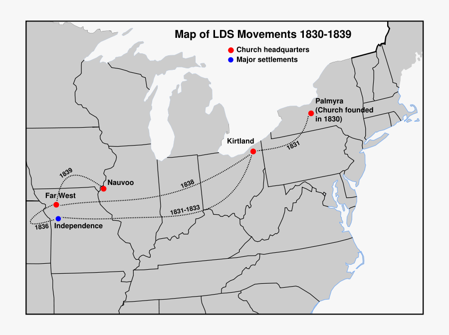 Lds Kirtland And Missouri Map, Transparent Clipart
