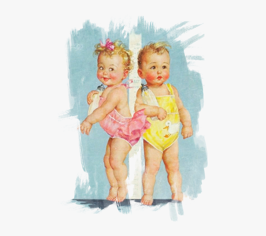 Painting Of Twins Baby, Transparent Clipart