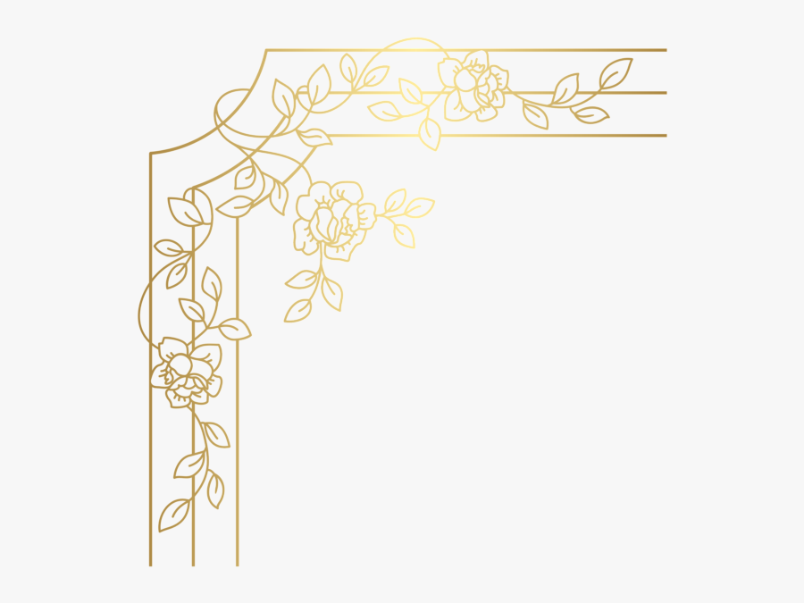 Decorative Golden Corner Png Clip Art - Golden Corner Frame Png, Transparent Clipart