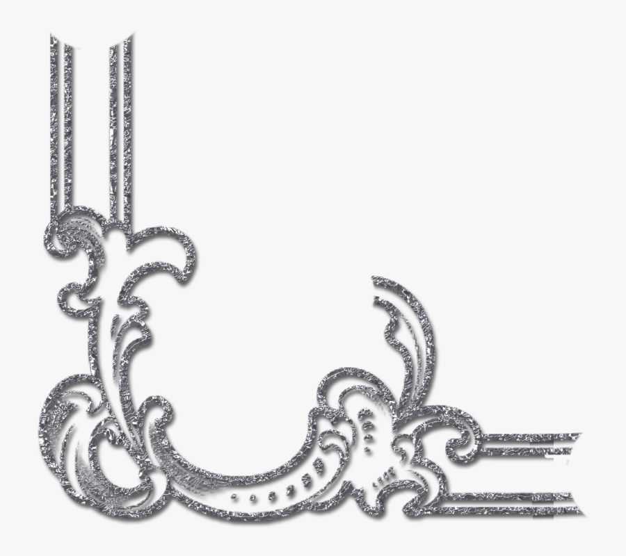 Transparent White Lace Corner Png - Silver Decoration Png, Transparent Clipart