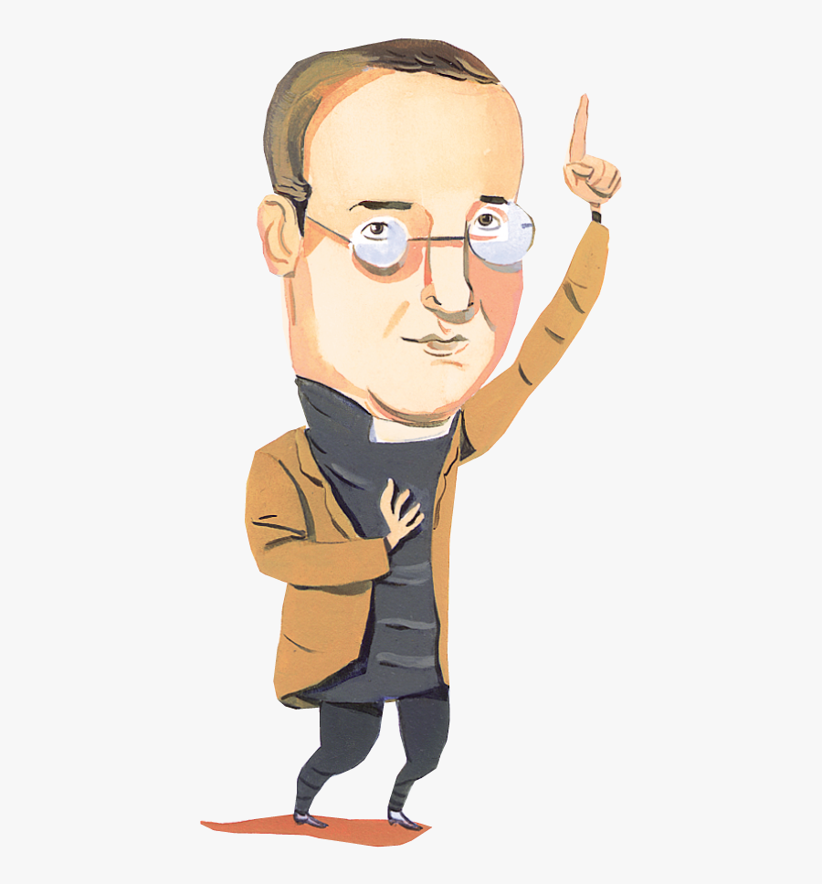 Illustration Of George Lemaitre With Finger Pointing - Cartoon, Transparent Clipart