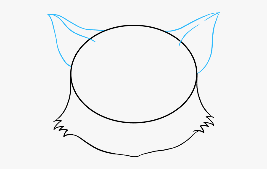 How To Draw Cat Face - Fluffy Cat Face Drawing, Transparent Clipart