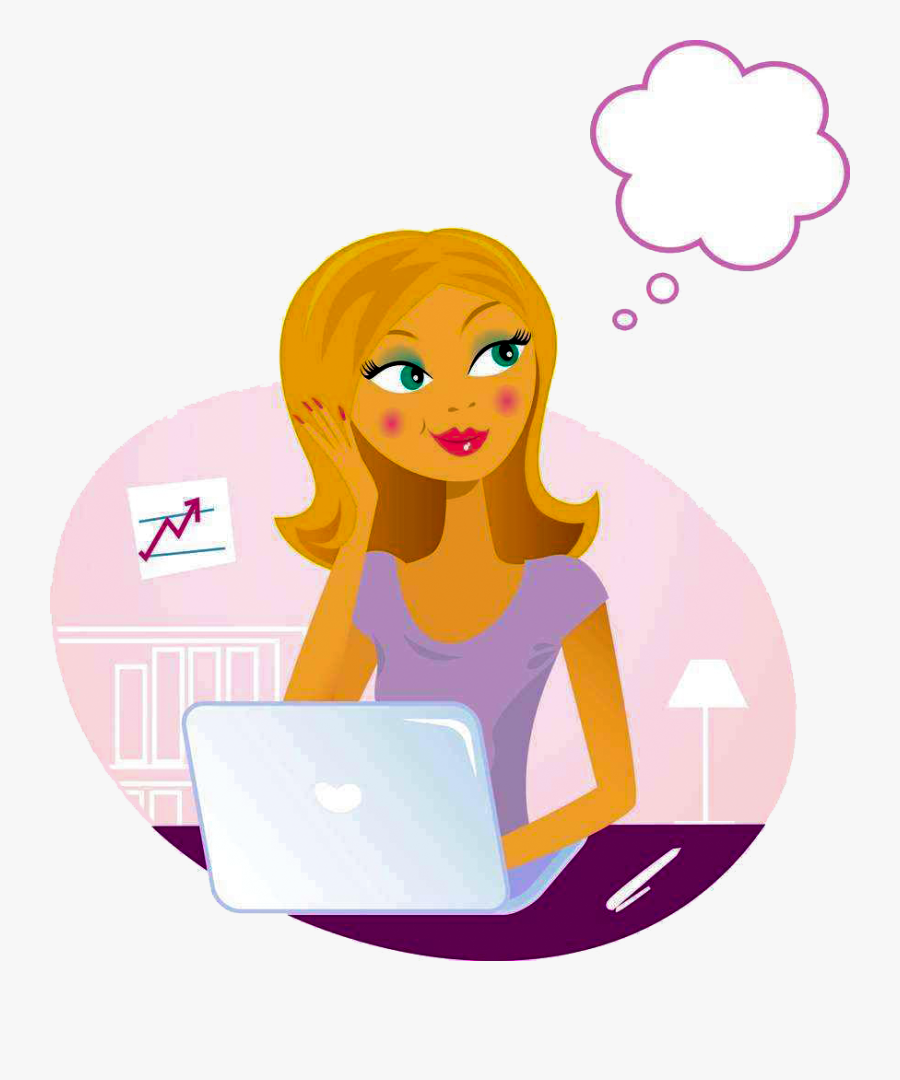 Secretary Drawing Working Girl - Illustration, Transparent Clipart