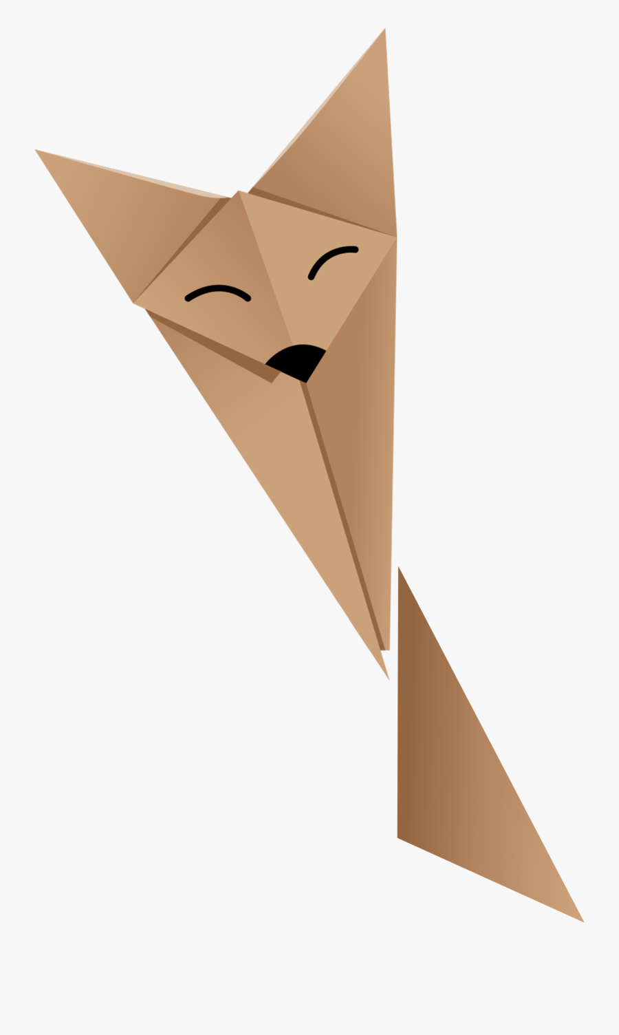 Clip Art Paper Fox - Origami, Transparent Clipart