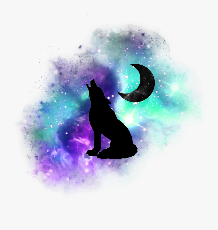 #wolf #moon #galaxy #freetoedit #sticker #stars #star - Space With Transparent Background, Transparent Clipart