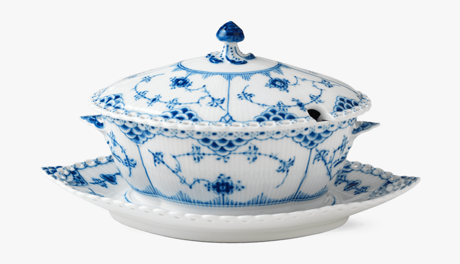 Dish Clipart Chinaware - Musselmalet Helblonde Saucebåd, Transparent Clipart