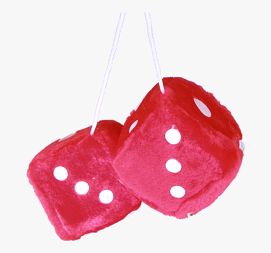 Dice Fuzzy Red Fur White Dots - Fuzzy Dice Transparent Background, Transparent Clipart