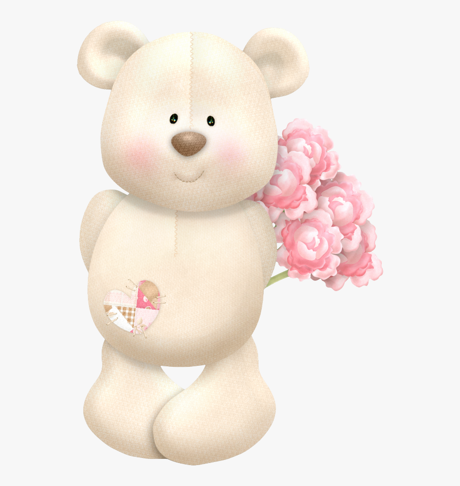 Download Urso Com Flor Png Clipart Clip Art - Bear Holding Bear Toy Cartoon Png, Transparent Clipart