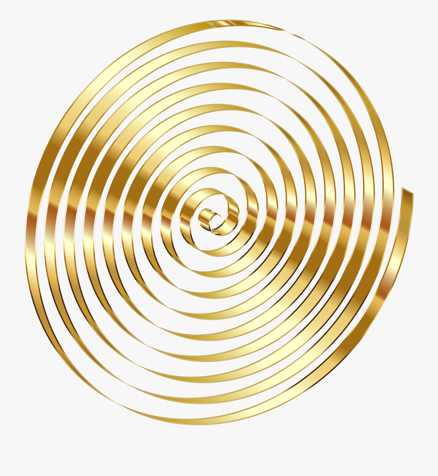 Clipart Gold 3d Spiral Variation 2 No Background - Gold Spiral With Transparent Background, Transparent Clipart