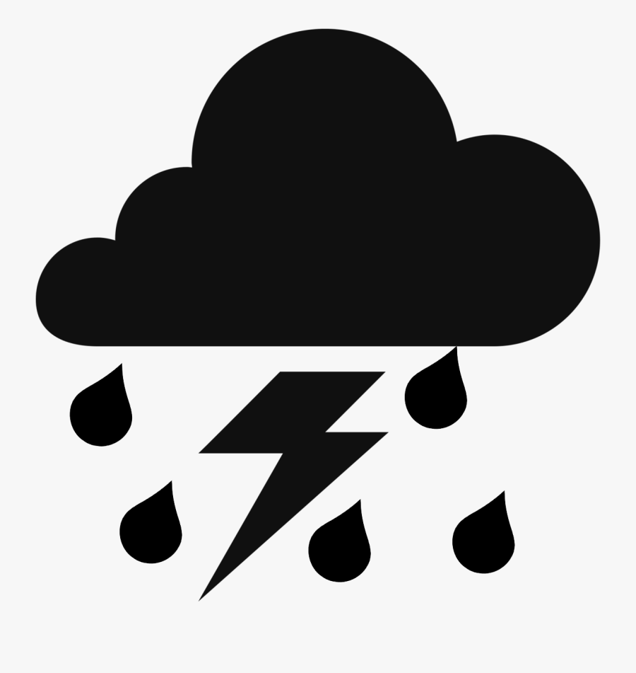 Lightning Cloud Silhouette Clipart , Png Download - Thunder Cloud Png Icon, Transparent Clipart