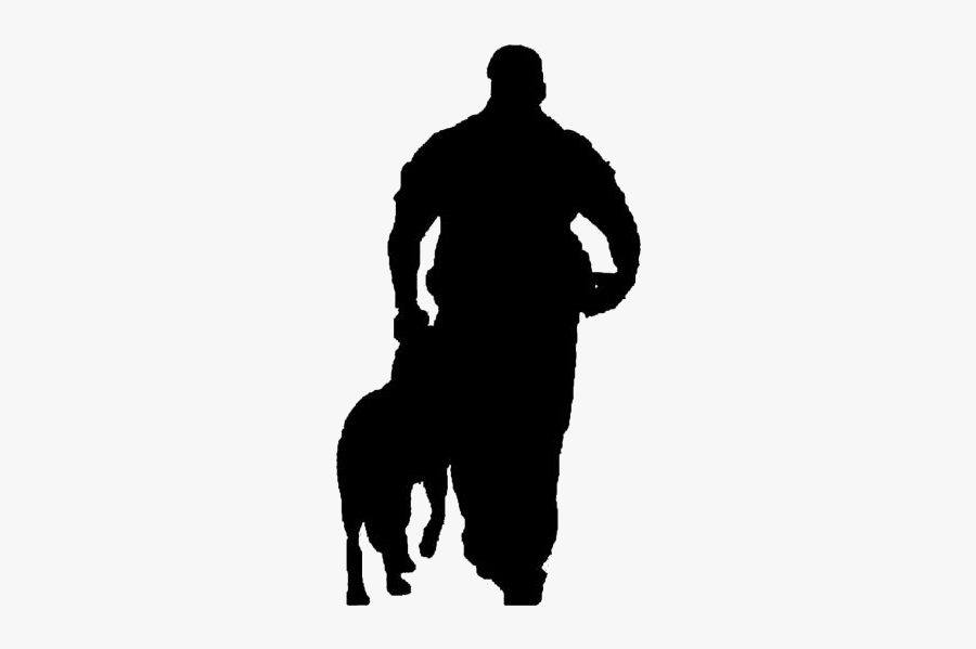 Police Officer With Dog Png Clipart Download - Police Officer Silhouette Png, Transparent Clipart