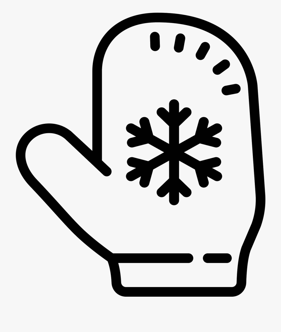 Transparent Mitten Outline Clipart - Snowflakes Clipart Simple, Transparent Clipart