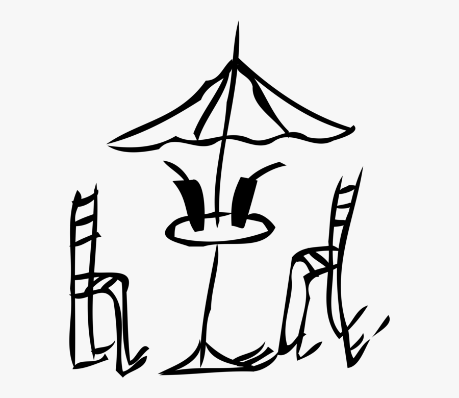 Vector Illustration Of Restaurant Outdoor Patio Table, Transparent Clipart