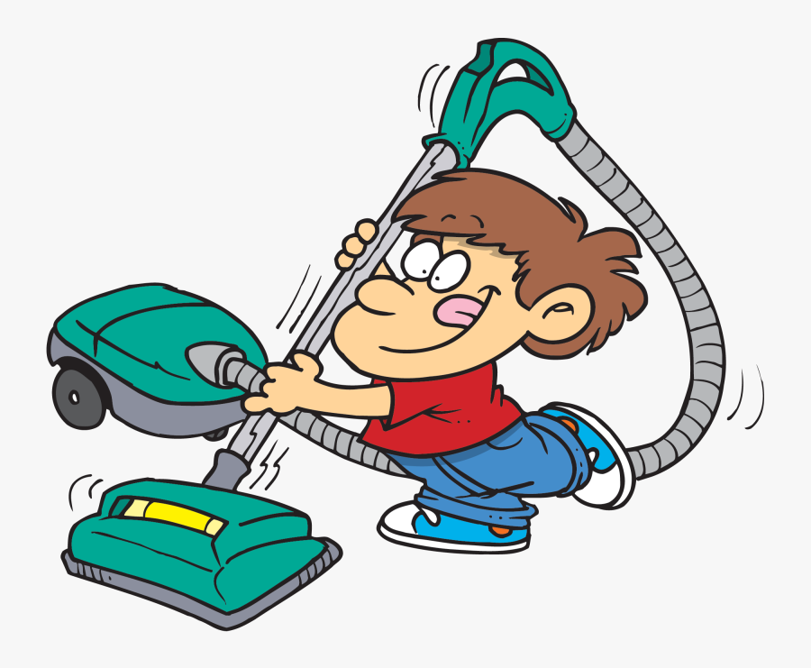 Kids Chores Clipart - Boy Doing Chores Cartoon, Transparent Clipart