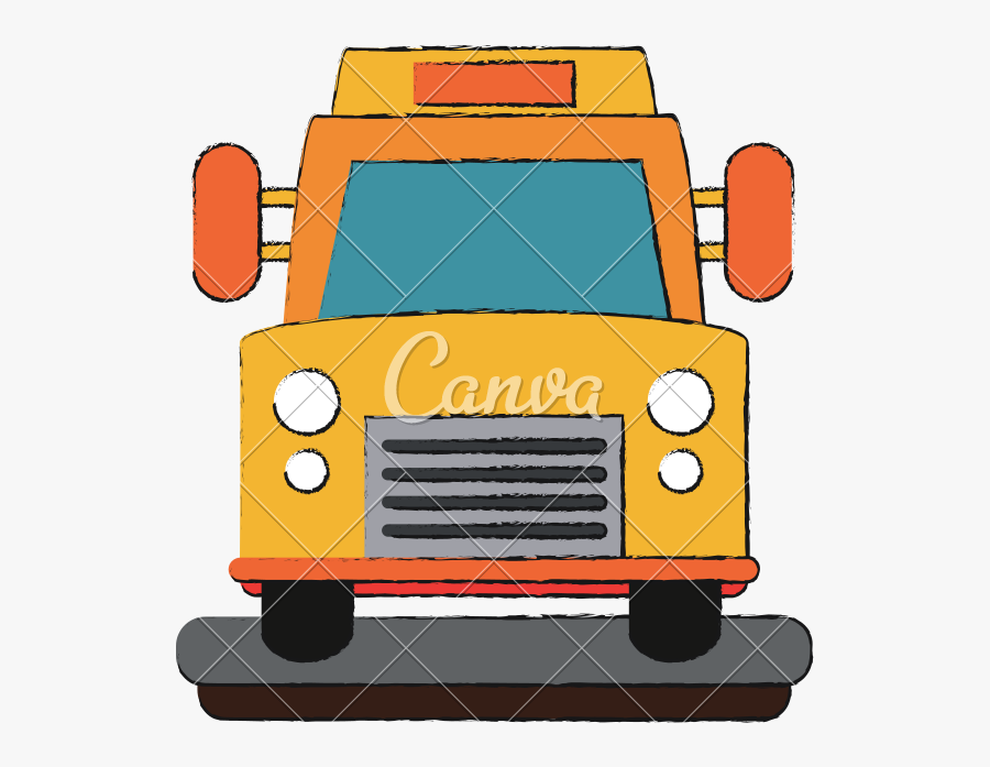 School Bus Clipart Front View - Illustration, Transparent Clipart
