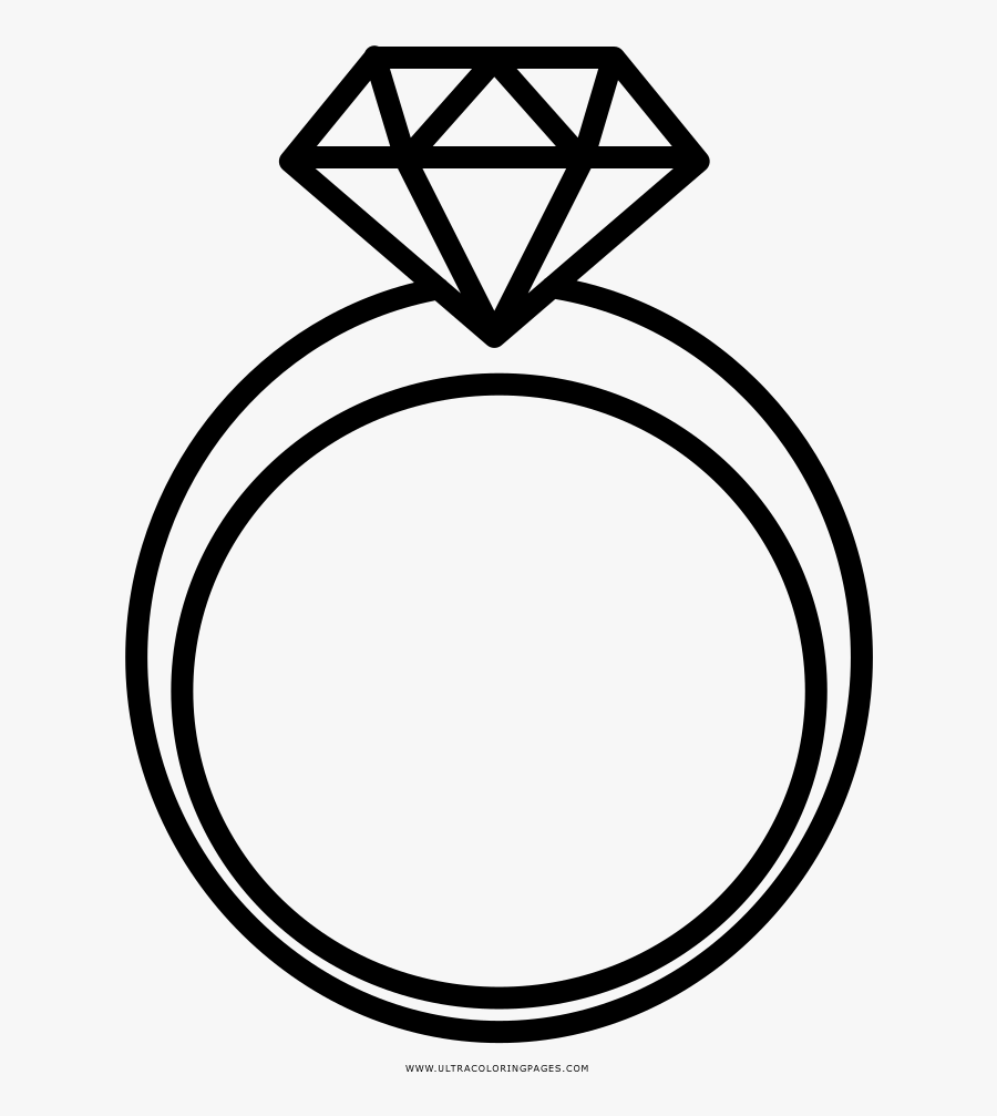 Clip Free Ring Drawing Diamond Engagement - Wedding Ring Drawing, Transparent Clipart