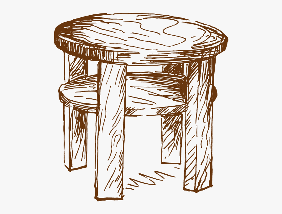 Round Table Furniture Hand - Drawing Furniture From Tree, Transparent Clipart