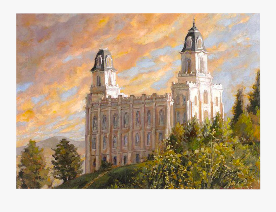 Manti Temple Painting Winter, Transparent Clipart