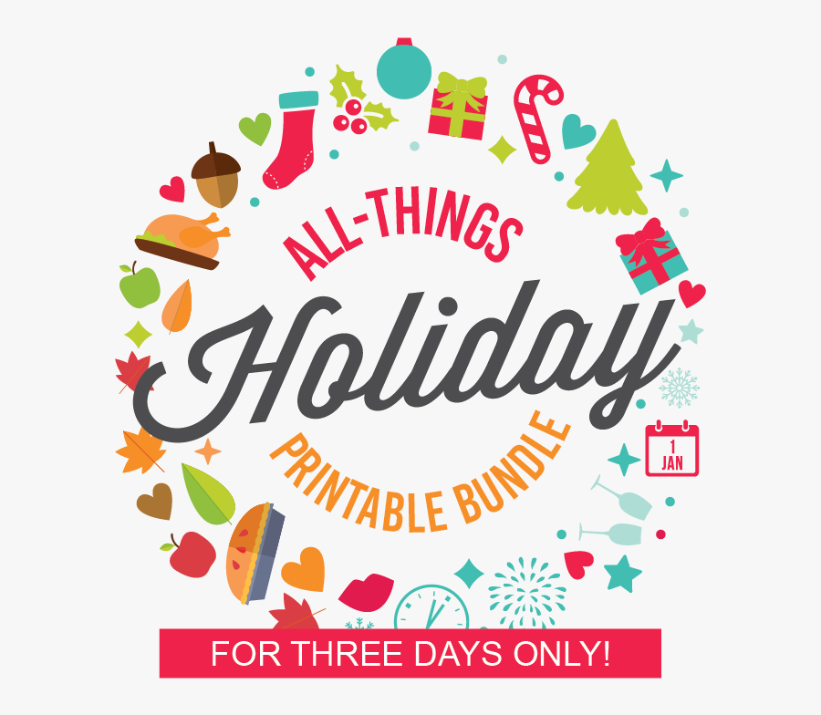 All Things Holiday Printable Bundle Via Piggy Bank, Transparent Clipart