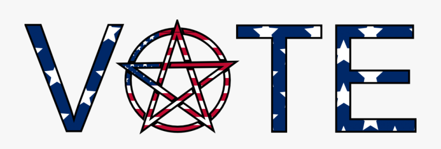 The Word "vote", With A Pentagram And Stars And Stripes, Transparent Clipart
