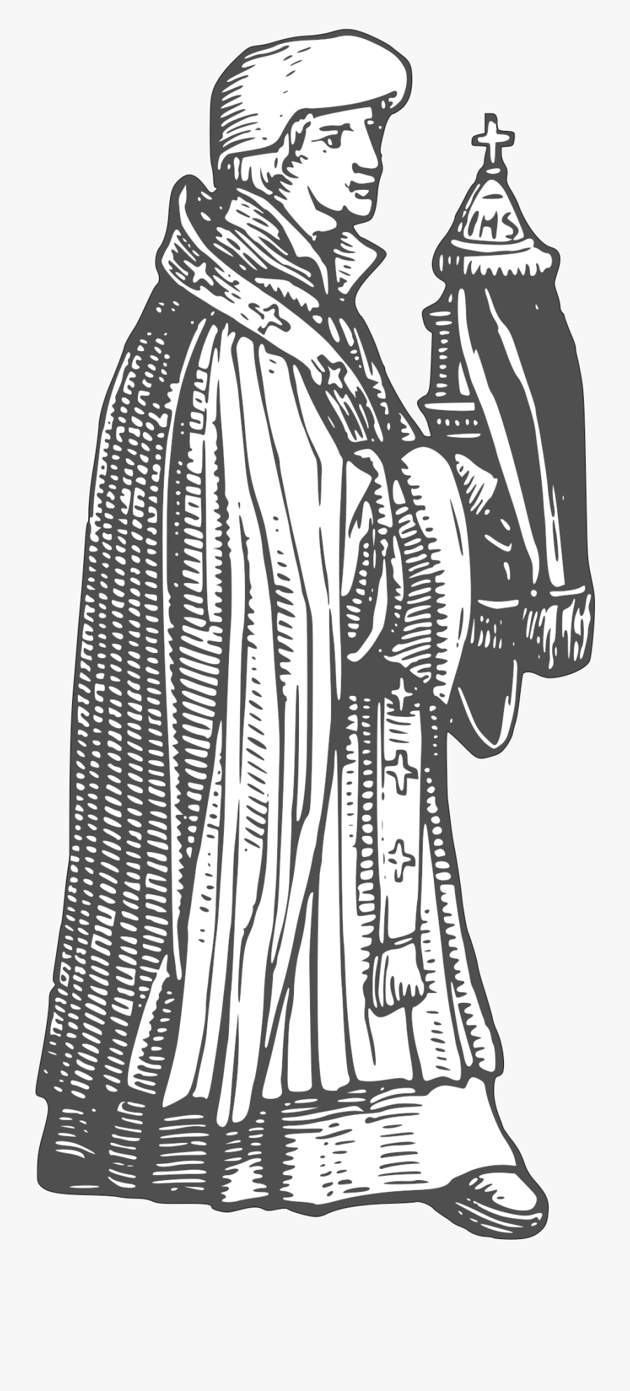 Transparent Art Medieval - Medieval Priest Clipart, Transparent Clipart