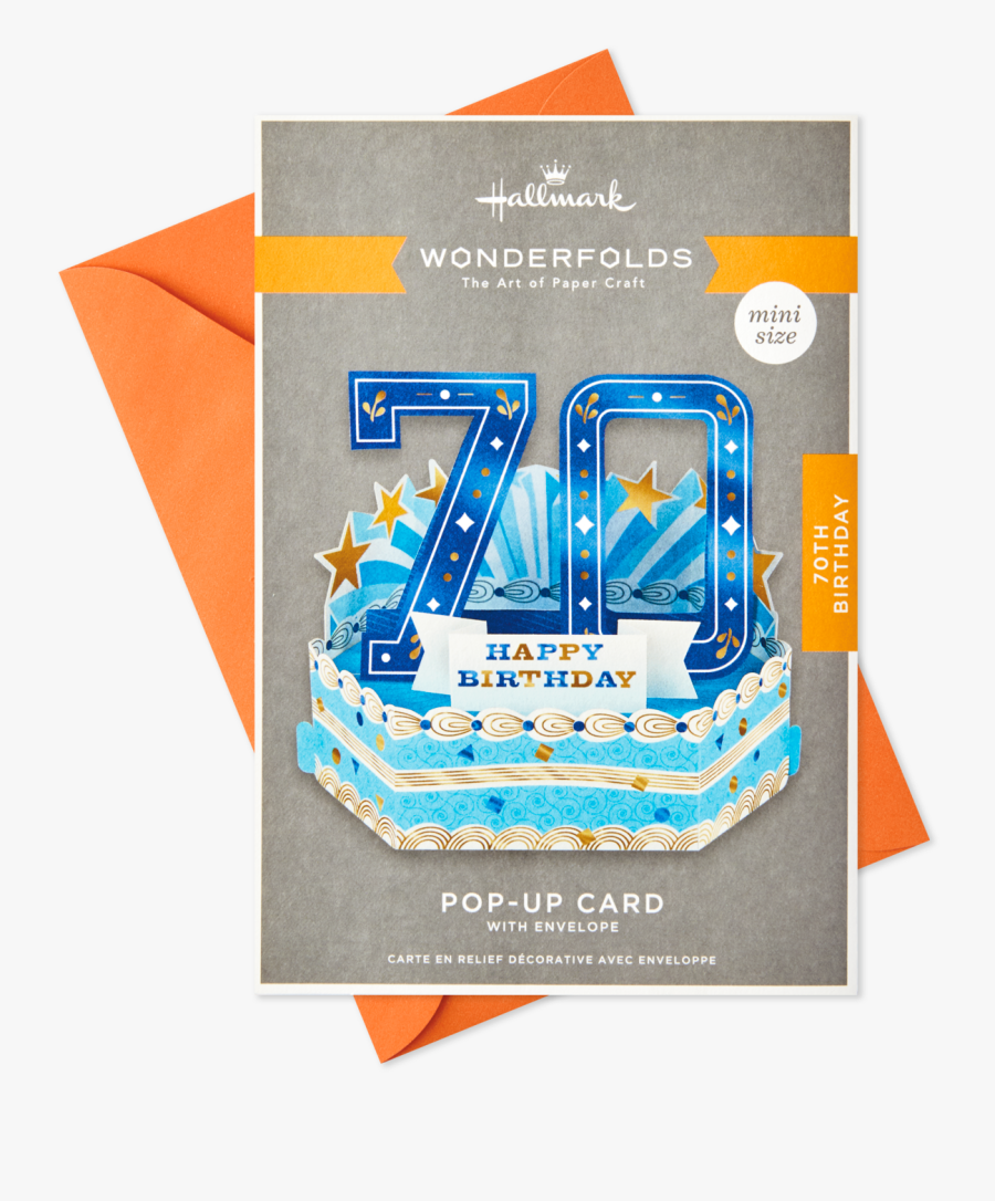 Celebrating You Mini Pop Up 70th Birthday Card Clipart - Paper, Transparent Clipart