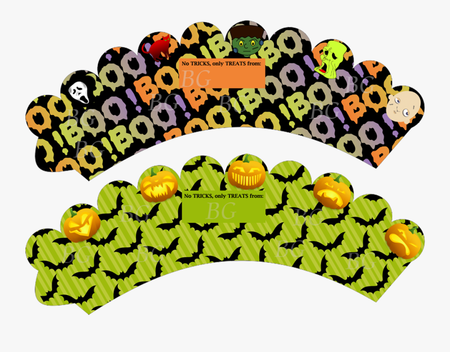 Wrappers Halloween Cupcake, Transparent Clipart