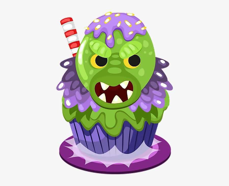 #cupcake #cake #monster #halloween #fantastic #freetoedit - Cartoon Cakes Halloween, Transparent Clipart