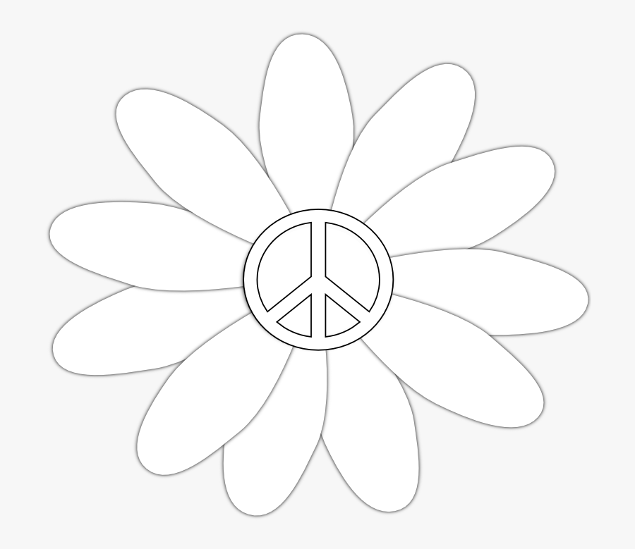 Peace Sign Daisy, Transparent Clipart