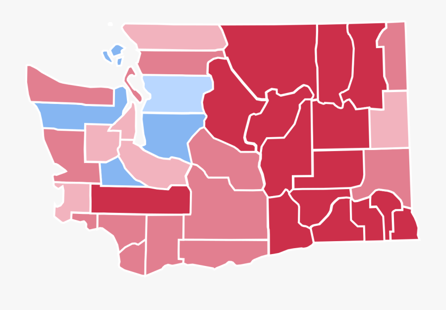 United States In Washington - Washington 2016 Election Map, Transparent Clipart