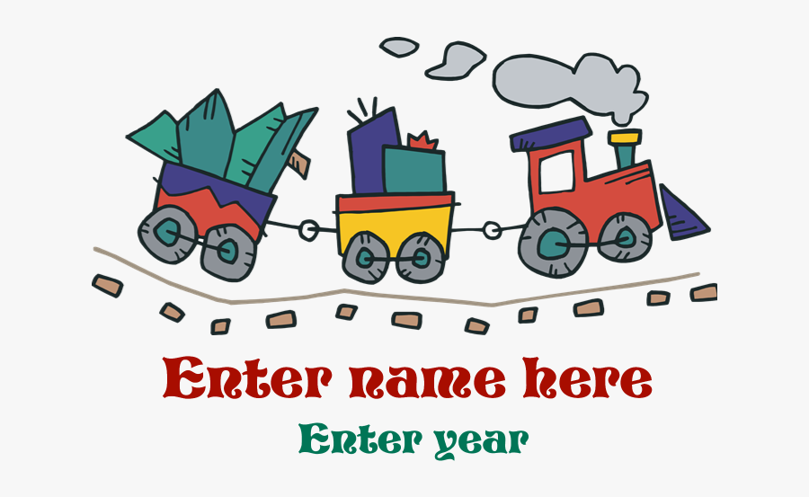 Personalized Christmas Train Small Poster, Transparent Clipart
