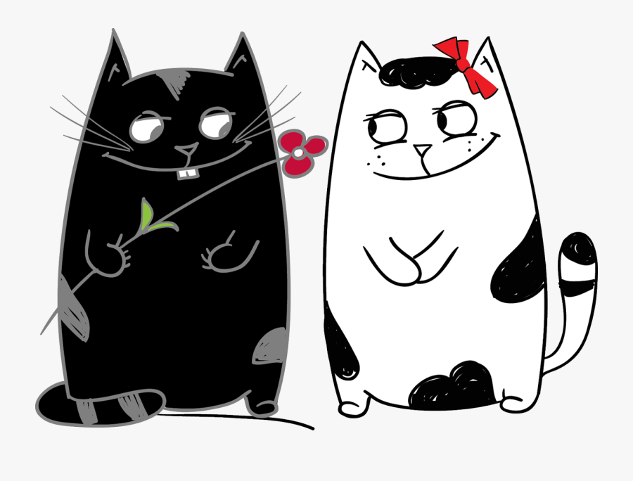Kitty Clipart Cat Lady - Рисунок Влюбленные Кошки, Transparent Clipart