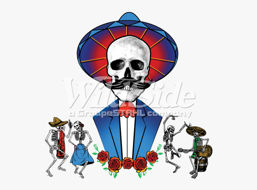 Of Mustache Wild Side - Skeleton Day Of The Dead Png, Transparent Clipart