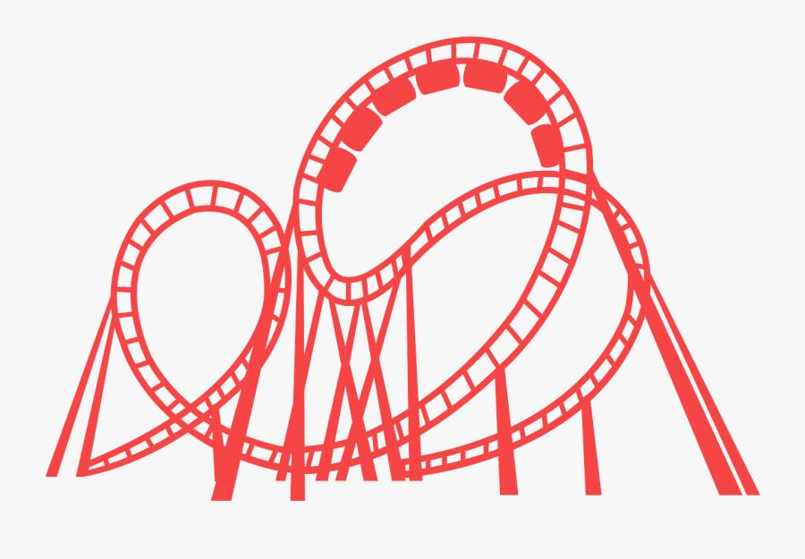 Roller Coaster Silhouette, Transparent Clipart