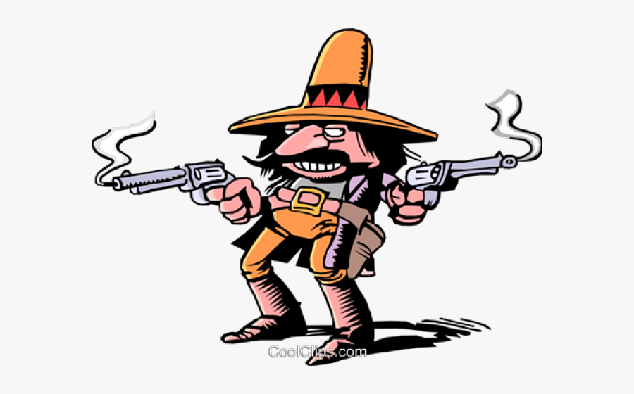 Gunslinger Cliparts - Mexican Bandito Cartoon, Transparent Clipart
