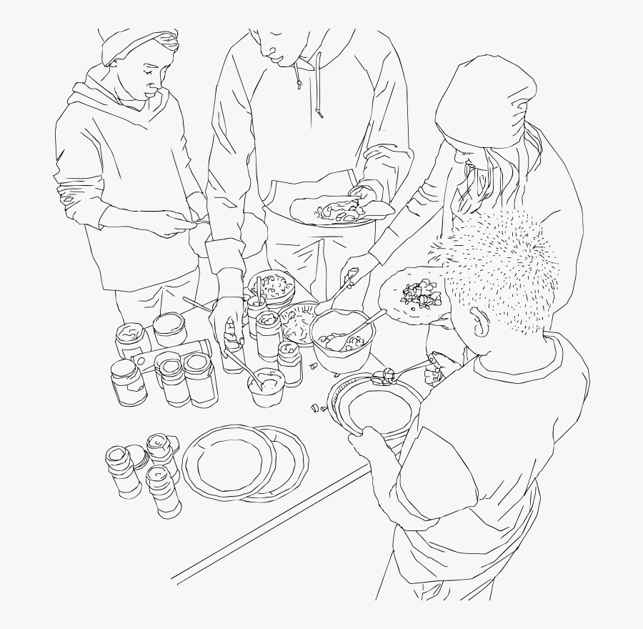 Kids Eating Tortillas - Buffet De Comida Para Colorear, Transparent Clipart