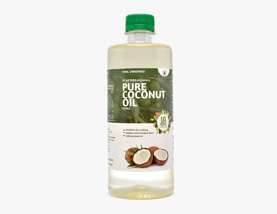 Transparent Cooking Oil Clipart - 18 Herbs Pure Coconut Oil, Transparent Clipart