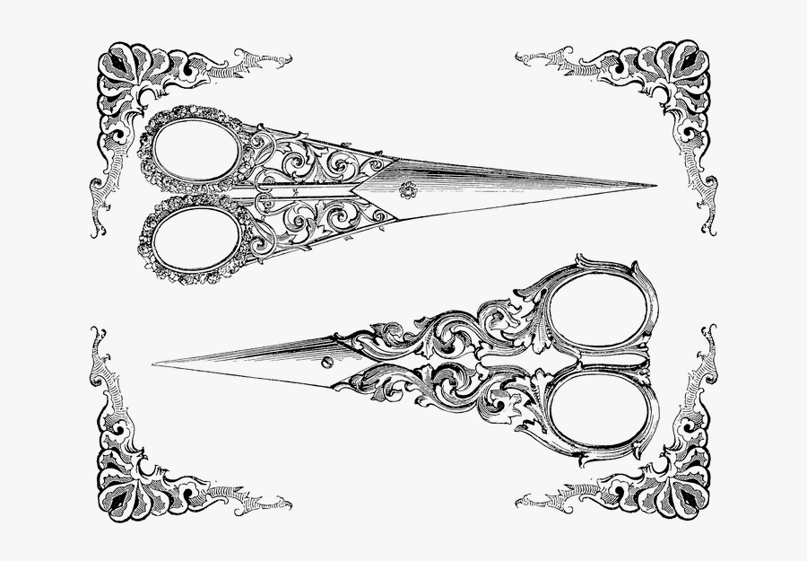 Shears Clipart Vintage - Victorian Era Steampunk Draw, Transparent Clipart