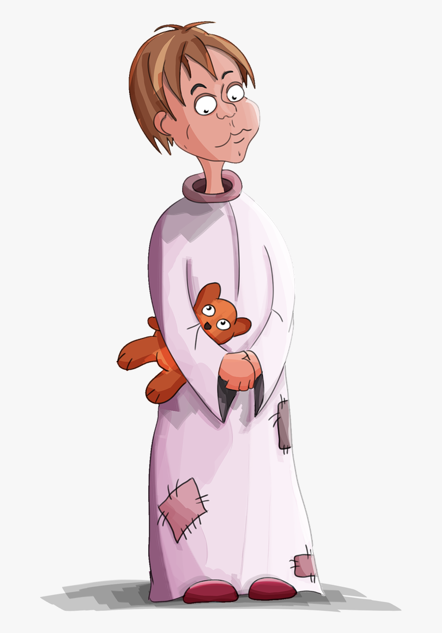 Girl Nightie Bear Free Photo - 貧窮 卡通, Transparent Clipart