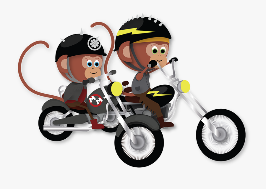 Monos En Moto Animado, Transparent Clipart